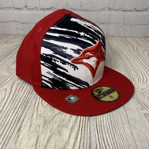 New Era Toronto Blue Jays On Field 4th of July Hat Flat Fitted 8 Red 59Fifty New - Picture 1 of 10